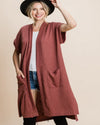 Solid Ribbed Short Sleeve Cardigan-Cardigans-Jodifl-Small-Mauve-cmglovesyou