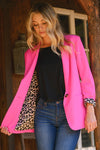Leopard Lined Blazer-Jacket-Jodifl-Small-Hot Pink-cmglovesyou