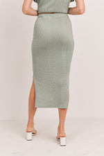 Cable Knit Midi Pencil Skirt-Skirt-Cherish-S-Charcoal-cmglovesyou