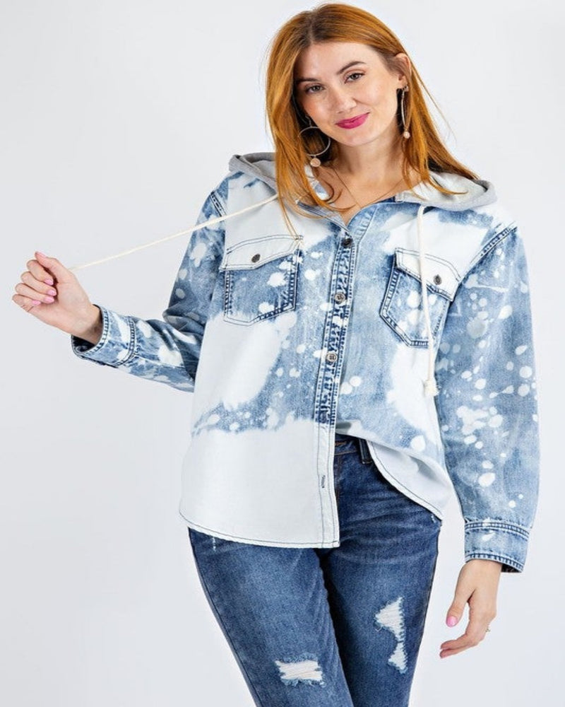 Bleached Denim Jacket-Jacket-Easel-Small-Washed Denim-cmglovesyou