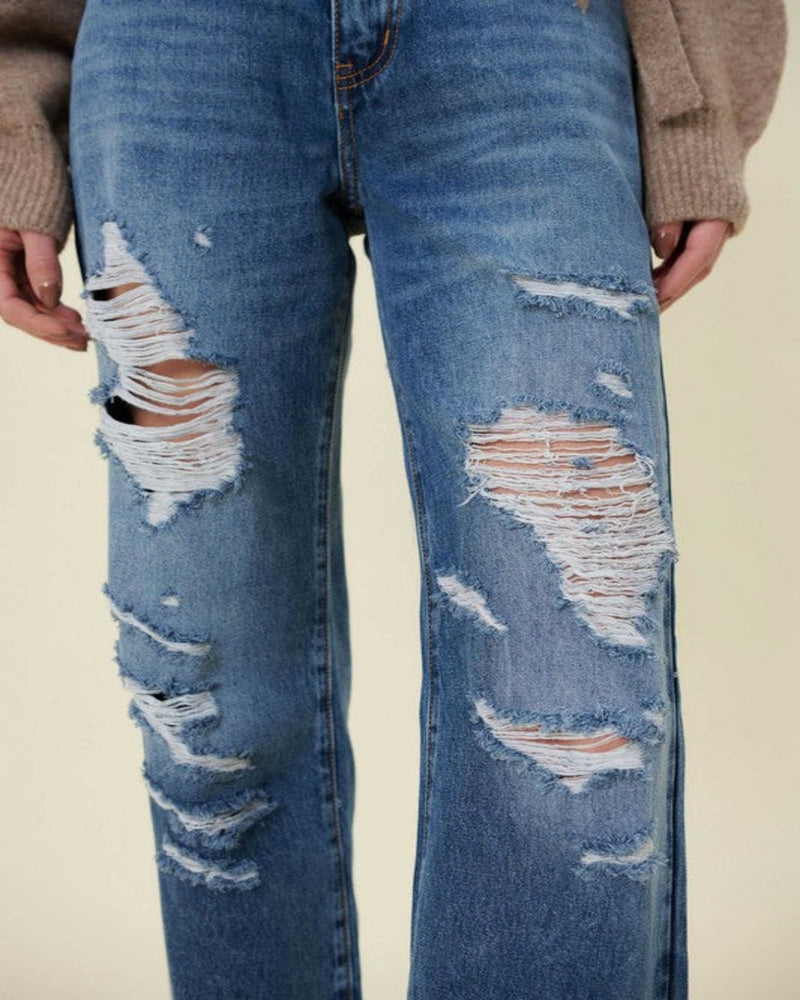 Distressed Wide Leg Jean-bottoms-Vibrant-1-Medium Stone-cmglovesyou