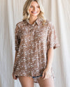 Print Button-Up Collared Short Sleeve Top-Tops-Jodifl-Small-Taupe-cmglovesyou