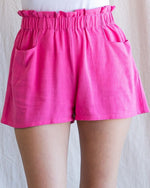 Solid Linen Paper Bag Shorts-bottoms-Jodifl-Small-Pink-cmglovesyou