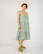 Loose Fit Tiered Midi Dress-Dresses-Very J-Small-Sage-cmglovesyou