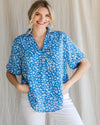 Floral Print Collared Top-Tops-Jodifl-Small-Blue-cmglovesyou