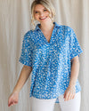 Floral Print Collared Top-Tops-Jodifl-Small-Blue-cmglovesyou