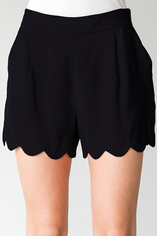 Solid Scalloped Shorts-bottoms-Jodifl-Small-Black-cmglovesyou