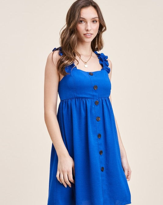 Solid Smocked Back Dress-Dresses-Staccato-Small-Royal-cmglovesyou