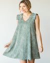 Spotted Ruffle Shoulder Dress-Dresses-Jodifl-Small-Sage-cmglovesyou