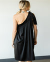 Satin Self-Tie One Shoulder Dress-Dresses-Jodifl-Small-Black-cmglovesyou