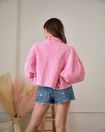 Corduroy Cropped Jacket-Jacket-Hailey & Co-Small-Pink-cmglovesyou