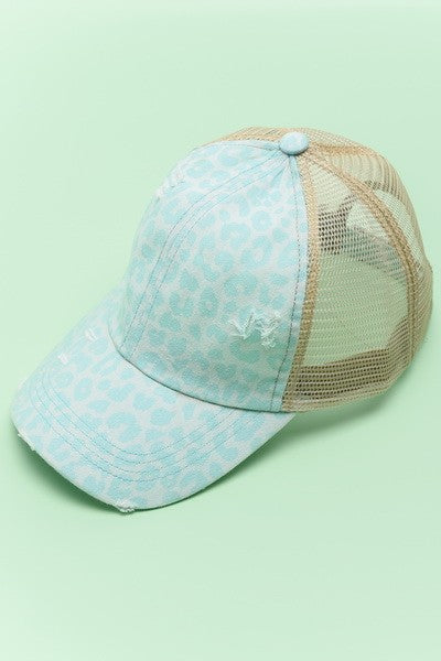 Leopard Cap-Hats-Wall to Wall-Leopard Mint-cmglovesyou