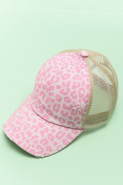Leopard Cap-Hats-Wall to Wall-Leopard Pink-cmglovesyou