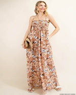 Soft Chiffon Floral Jumpsuit-jumpsuit-Easel-Small-Camel/Mocha/Combo-cmglovesyou