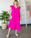 Solid Midi Dress-Dresses-Jodifl-Small-Hot Pink-cmglovesyou