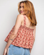 Floral Textured Cotton Gauze Top-Tops-Easel-Small-Faded Color-cmglovesyou