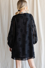 Textured Floral Print Dress-Dresses-Jodifl-Small-Black-cmglovesyou