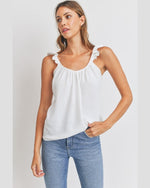 Ruffle Sleeve Tank Top-Tops-Cherish-Small-Off White-cmglovesyou