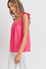 Ruffle Sleeve Tank Top-Tops-Cherish-Small-Black-cmglovesyou