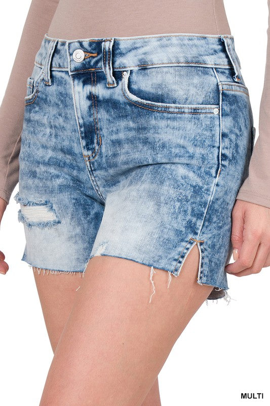 Distressed Cutoff Shorts-zenana-Small-cmglovesyou