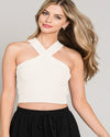 Bodycon Twist Halter Top-Tops-Allie Rose-Small-White-cmglovesyou
