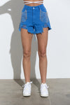 Frayed Rhinestone Denim Shorts-shorts-Blue B-Small-Royal-cmglovesyou