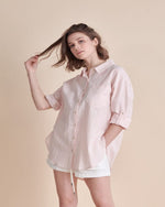 Breezy Linen Boyfriend Shirt-Tops-Allie Rose-Small-Pink Stripe-cmglovesyou