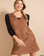 Suede Mini Dress-Dresses-Kori America-Small-Camel-cmglovesyou