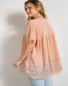 Short Sleeves Boxy Woven Top-Shirts & Tops-Easel-Small-V Rose-cmglovesyou