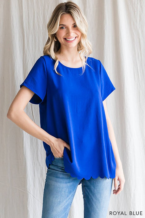 Scallop Edge Top-Tops-Cotton Bleu by NU LABEL-Small-Royal Blue-cmglovesyou