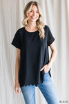 Scallop Edge Top-Tops-Cotton Bleu by NU LABEL-Small-Black-cmglovesyou