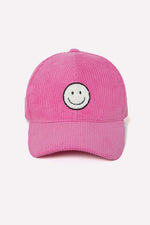 Corduroy Smile Baseball Cap-David & Young-Hot Pink-cmglovesyou