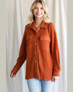 Waffle Button Up Top-Top-Jodifl-Small-Cinnamon-cmglovesyou