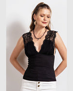 Lace Rib Tank Top-Shirts & Tops-Easel-Small-Black-cmglovesyou