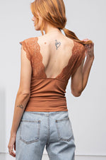 Lace Rib Tank Top-Shirts & Tops-Easel-Small-Black-cmglovesyou