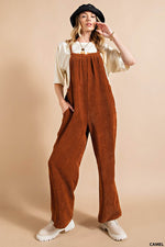 Soft Corduroy Overall-Jumpsuits & Rompers-Kori America-Small-Camel-cmglovesyou