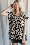 Leopard Print Cap Sleeve Top-Shirts & Tops-Jodifl-Small-Taupe-cmglovesyou