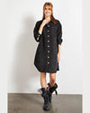 Corduroy Shirt Dress-Dresses-Easel-Small-Black-cmglovesyou