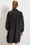 Corduroy Shirt Dress-Dresses-Easel-Small-Black-cmglovesyou