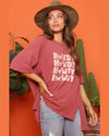 Howdy Graphic Print Tee-Shirts & Tops-Fantastic Fawn-Small-Marsala-cmglovesyou