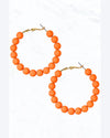 Beaded Hoop Earring-Earrings-Suzie Q USA-Orange-cmglovesyou