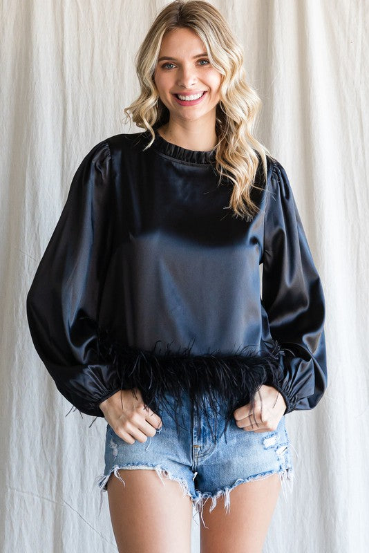 Satin Faux Fur Top-Top-Jodifl-Small-Black-cmglovesyou