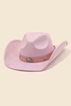 Western Disc Ribbon Strap Cowboy Hat-Hats-Anarchy Street-Pink-cmglovesyou