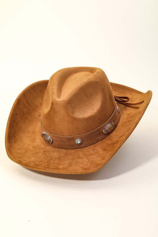 Western Disc Ribbon Strap Cowboy Hat-Hats-Anarchy Street-Brown-cmglovesyou