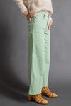 High Waisted Twill Pants-Pants-Easel-Large-Sage-cmglovesyou