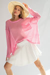Long Sleeve Knitted Crop Pullover Sweater-sweater-Easel-Small-Barbie Pink-cmglovesyou