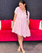 Tiered Striped Dress-Dresses-Umgee-Small-Pink Mix-cmglovesyou