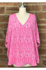 Abstract V-Neck Oversized Top-Shirts & Tops-Adrienne-Small-Pink/Lilac-cmglovesyou
