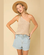 One Shoulder Yarn Knit Top-Tops-Gilli-Small-Beige-cmglovesyou