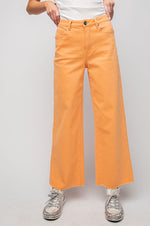 High Waisted Twill Pants-Pants-Easel-Small-Tangerine-cmglovesyou